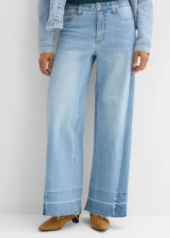 bonprix bonprix Vaqueros de pernera ancha, mid waist azul hielo denim usado New
