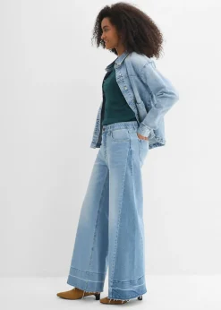 bonprix bonprix Vaqueros de pernera ancha, mid waist azul hielo denim usado New