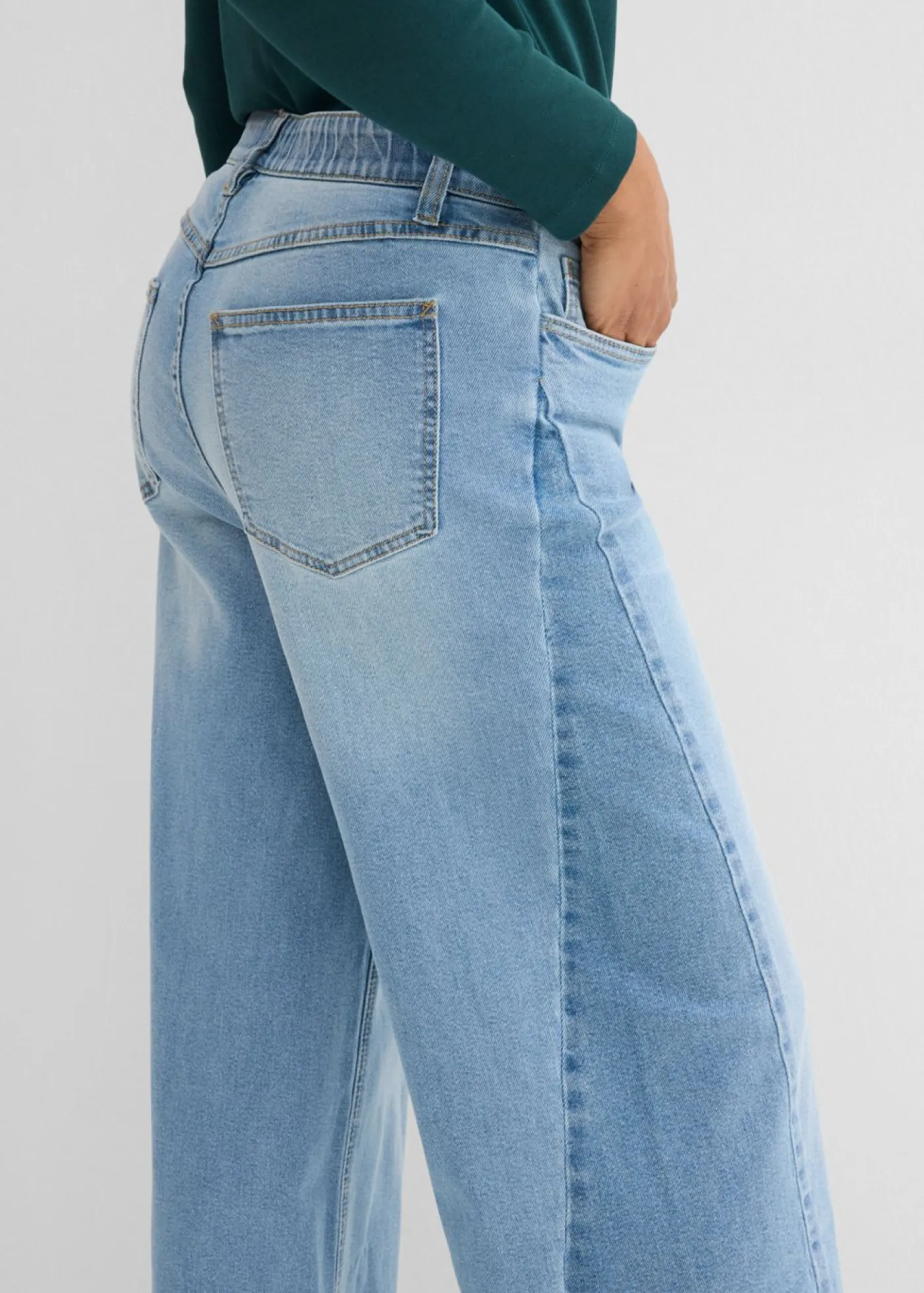 bonprix bonprix Vaqueros de pernera ancha, mid waist azul hielo denim usado New