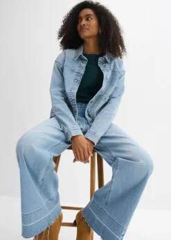 bonprix bonprix Vaqueros de pernera ancha, mid waist azul hielo denim usado New