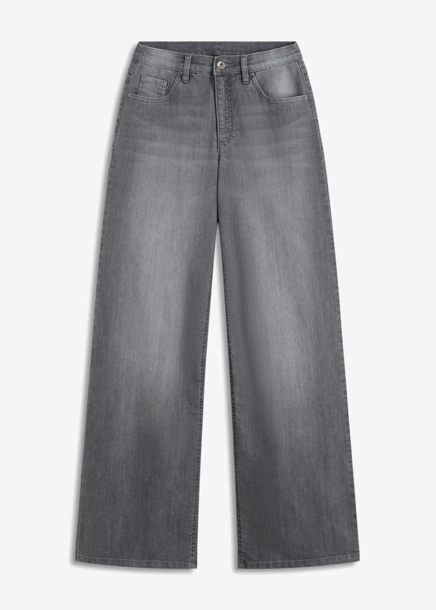 bonprix bonprix Vaqueros de pernera ancha, high waist denim gris Outlet