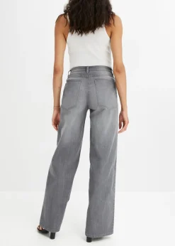 bonprix bonprix Vaqueros de pernera ancha, high waist denim gris Outlet