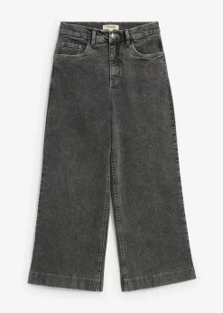 bonprix bonprix Vaqueros de pernera ancha, high waist, cropped denim gris claro usado Clearance