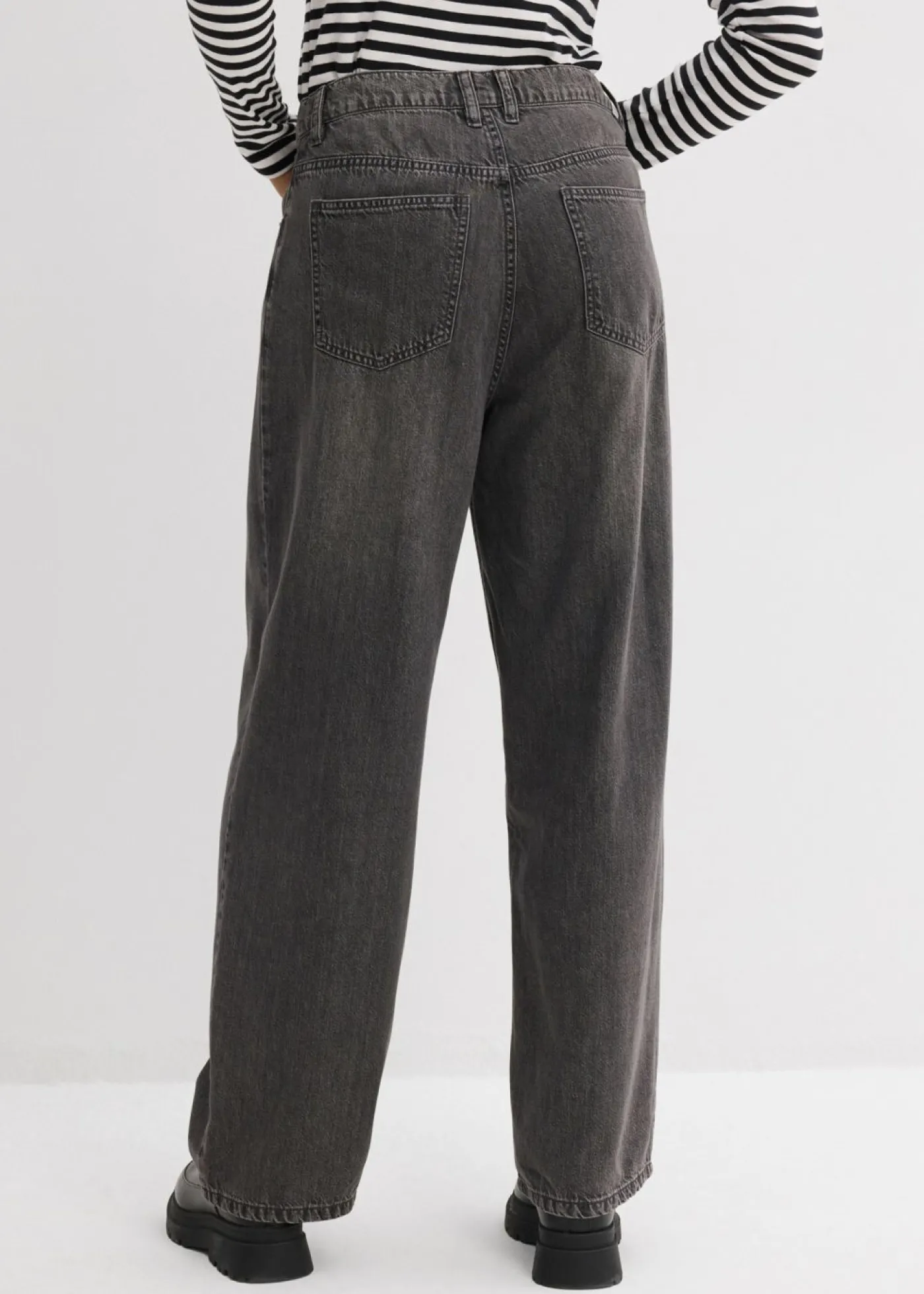 bonprix bonprix Vaqueros de pernera ancha, high waist Denim gris usado Clearance