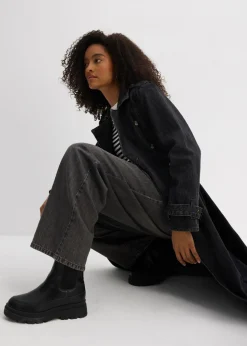 bonprix bonprix Vaqueros de pernera ancha, high waist Denim gris usado Clearance