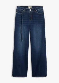 bonprix bonprix Vaqueros de pernera ancha, mid waist azul oscuro denim usado Outlet