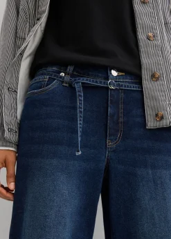 bonprix bonprix Vaqueros de pernera ancha, mid waist azul oscuro denim usado Outlet