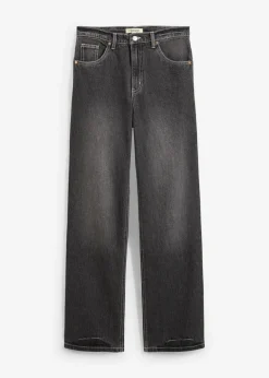 bonprix bonprix Vaqueros de pernera ancha, high waist negro denim usado