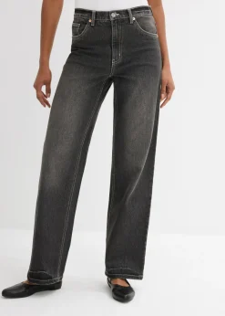 bonprix bonprix Vaqueros de pernera ancha, high waist negro denim usado