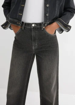 bonprix bonprix Vaqueros de pernera ancha, high waist negro denim usado