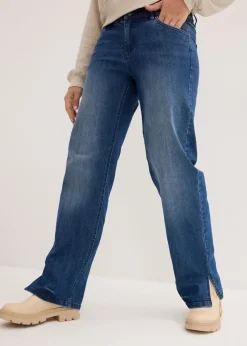 bonprix bonprix Vaqueros de pernera ancha, high waist, cintura cómoda Denim Online