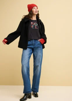 bonprix bonprix Vaqueros de pernera ancha, high waist, cintura cómoda Denim Online