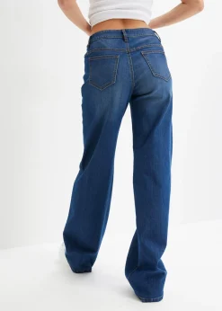 bonprix bonprix Vaqueros de pernera ancha, mid waist, elástico Azul piedra Clearance