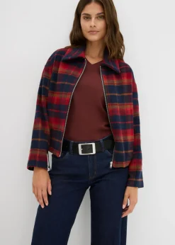 bonprix bonprix Vaqueros de talle medio de algodón orgánico con perneras anchas Azul oscuro denim Sale