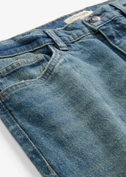 bonprix bonprix Vaqueros elásticos con corte holgado, talle alto y diseño recto azul claro denim usado New