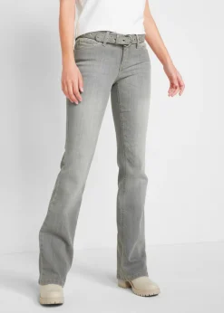bonprix bonprix Vaqueros elásticos con corte bootcut y talle medio denim gris claro usado Clearance