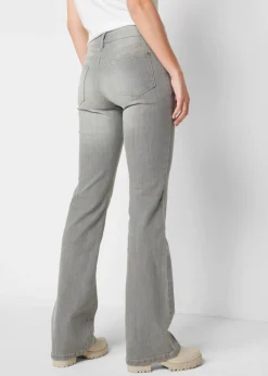 bonprix bonprix Vaqueros elásticos con corte bootcut y talle medio denim gris claro usado Clearance