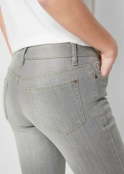 bonprix bonprix Vaqueros elásticos con corte bootcut y talle medio denim gris claro usado Clearance