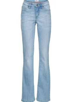 bonprix bonprix Vaqueros elásticos con corte bootcut y talle medio azul claro denim usado