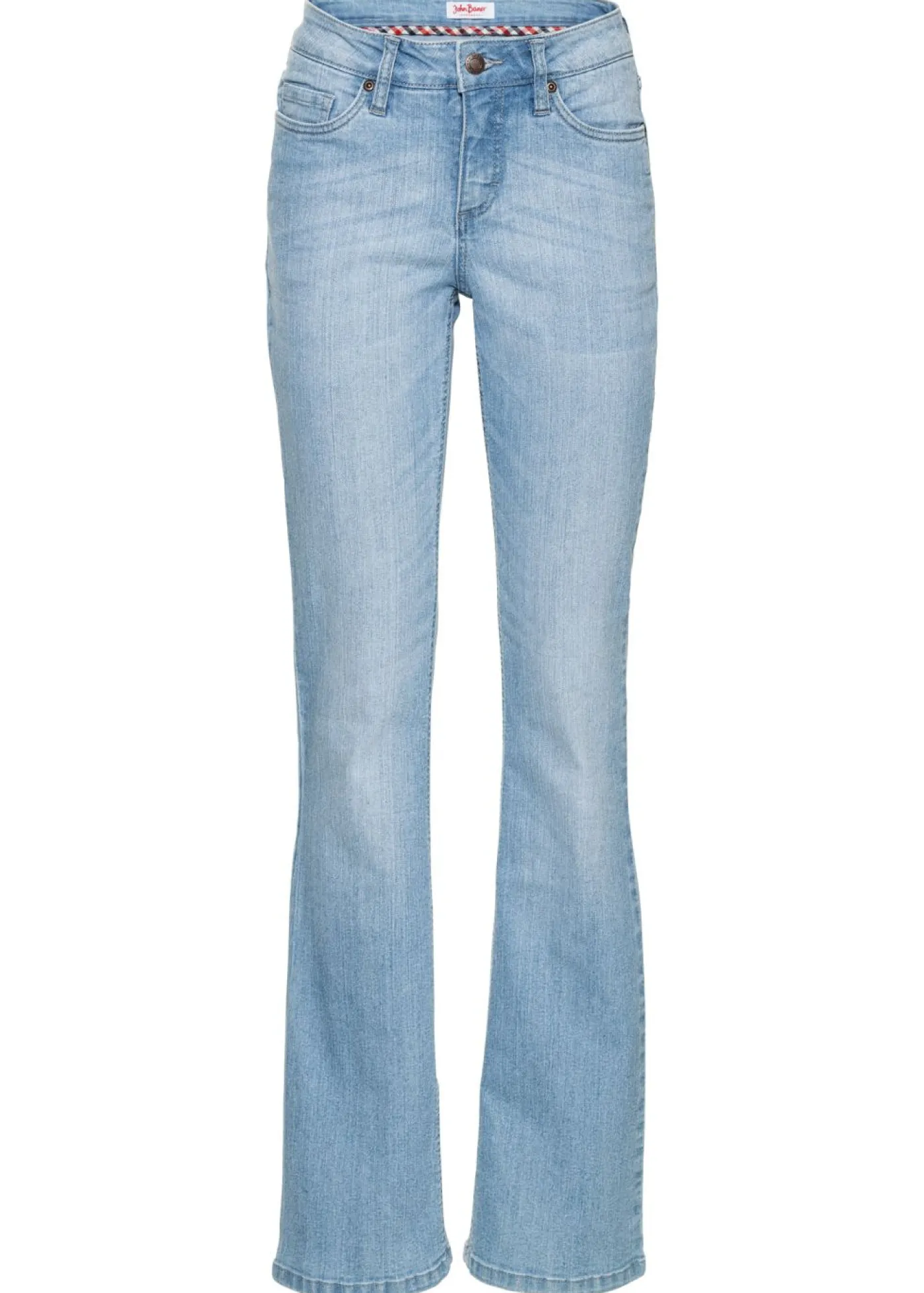 bonprix bonprix Vaqueros elásticos con corte bootcut y talle medio azul claro denim usado