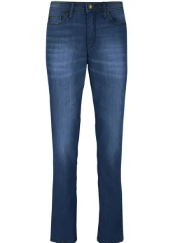 bonprix bonprix Vaqueros elásticos con corte mom y talle medio Azul marino desgastado New