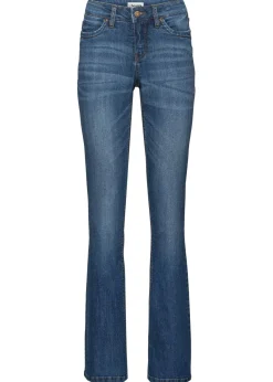 bonprix bonprix Vaqueros elásticos con corte bootcut y talle medio Azul desgastado Outlet