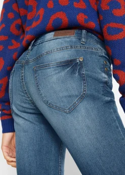 bonprix bonprix Vaqueros elásticos con corte bootcut y talle medio Azul desgastado Outlet