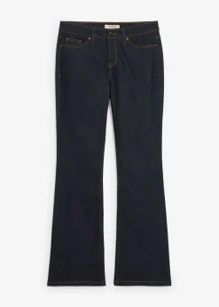 bonprix bonprix Vaqueros elásticos con corte bootcut y talle medio Denim azul almirante sin lavar Clearance