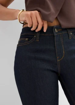 bonprix bonprix Vaqueros elásticos con corte bootcut y talle medio Denim azul almirante sin lavar Clearance