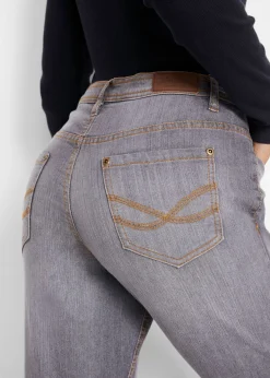 bonprix bonprix Vaqueros elásticos con corte mom y talle medio Denim gris usado Outlet