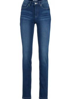 bonprix bonprix Vaqueros elásticos con talle medio y corte slim Denim desgastado New