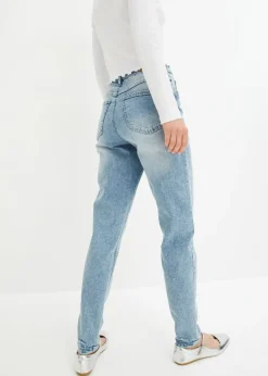 bonprix bonprix Vaqueros elásticos de cintura alta y corte mom Denim claro usado Clearance