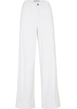 bonprix bonprix Vaqueros elásticos de corte ancho Blanco sarga Online