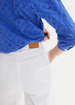bonprix bonprix Vaqueros elásticos de corte ancho Blanco sarga Online