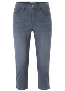 bonprix bonprix Vaqueros elásticos de corte capri Azul grisáceo desgastado Best