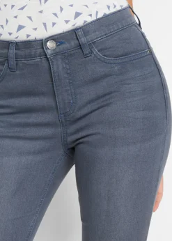 bonprix bonprix Vaqueros elásticos de corte capri Azul grisáceo desgastado Best