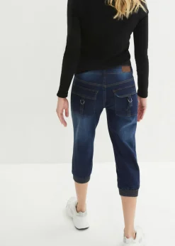 bonprix bonprix Vaqueros elásticos de corte capri Azul oscuro Outlet