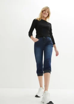 bonprix bonprix Vaqueros elásticos de corte capri Azul oscuro Outlet