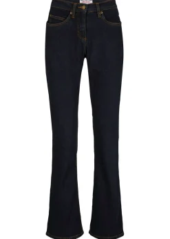bonprix bonprix Vaqueros elásticos de talle alto con corte bootcut Azul marino Sale