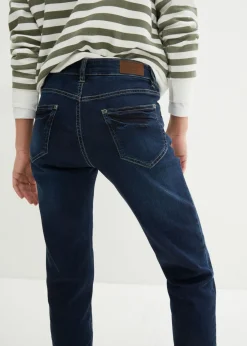 bonprix bonprix Vaqueros elásticos tipo boyfriend con cintura media Azul marino desgastado Best