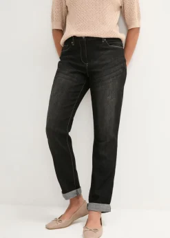 bonprix bonprix Vaqueros elásticos tipo boyfriend, mid waist Negro denim New