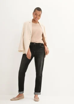 bonprix bonprix Vaqueros elásticos tipo boyfriend, mid waist Negro denim New
