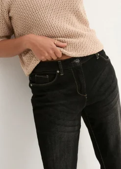 bonprix bonprix Vaqueros elásticos tipo boyfriend, mid waist Negro denim New