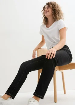 bonprix bonprix Vaqueros elásticos tipo boyfriend, mid waist Negro denim New