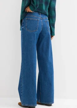 bonprix bonprix Vaqueros holgados con talle medio y corte recto Azul piedra usado Outlet