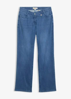 bonprix bonprix Vaqueros holgados de algodón orgánico con talle medio y corte recto azul medio denim usado