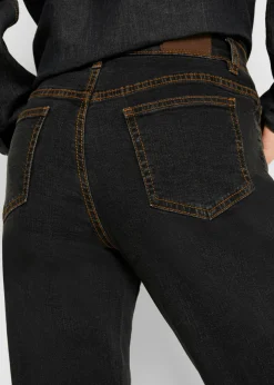 bonprix bonprix Vaqueros largos con corte mom y talle medio Negro Sale