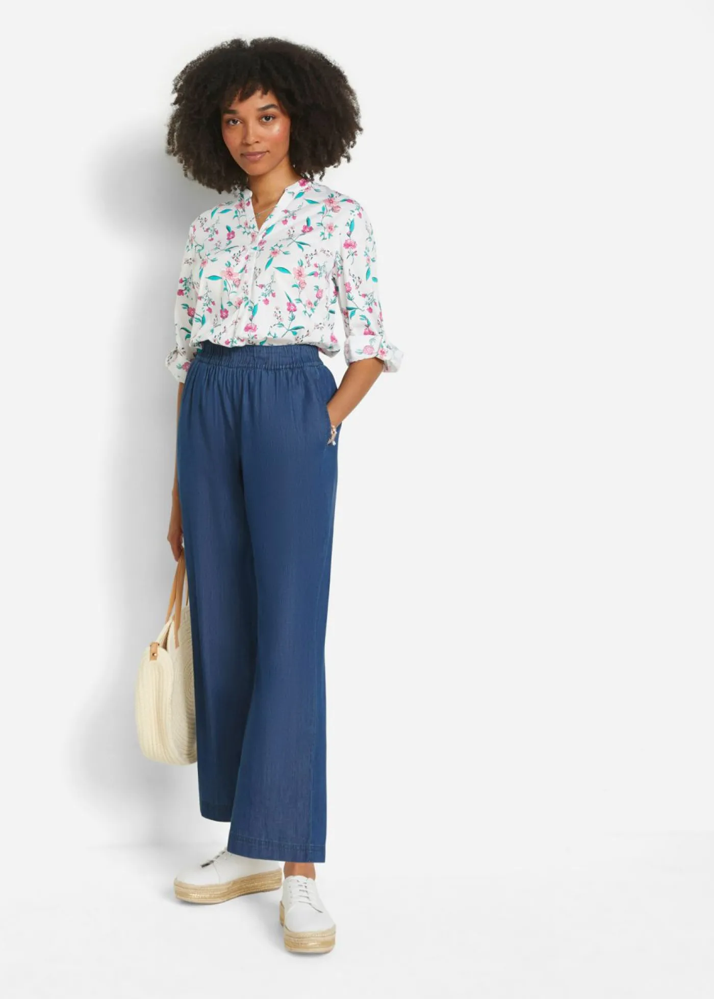 bonprix bonprix Vaqueros ligeros con cinturilla cómoda y corte holgado Denim Discount