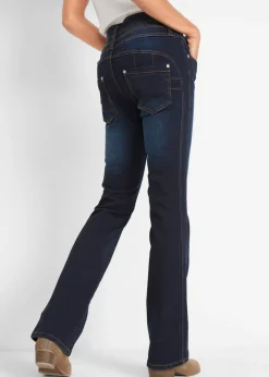 bonprix bonprix Vaqueros moldeadores con corte bootcut y talle alto Azul marino desgastado Discount