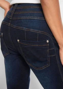 bonprix bonprix Vaqueros moldeadores con corte bootcut y talle alto Azul marino desgastado Discount